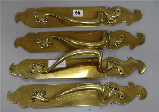 Two pairs of large door handles